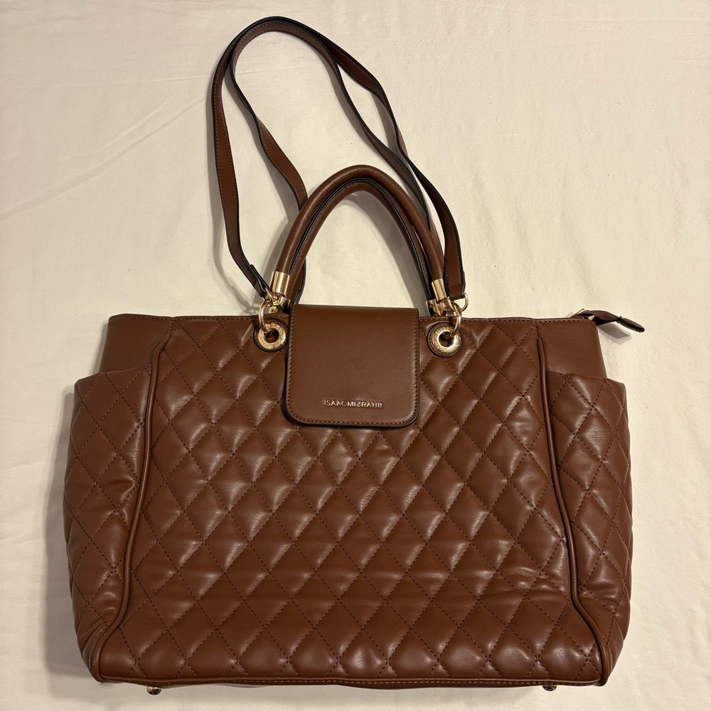 Isaac Mizrahi Live! Quilted Tote Bag in Brown